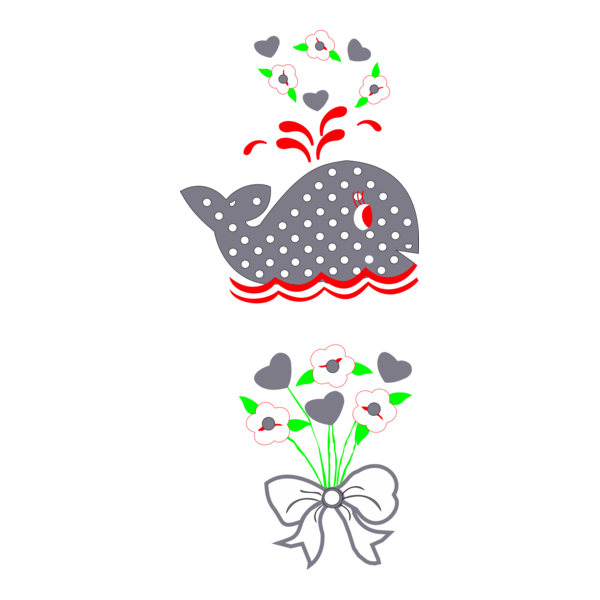 WHALE AND FLOWERS Logo PNG Vector