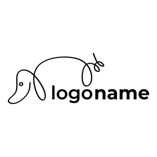 creative line art of dog Logo PNG Vector