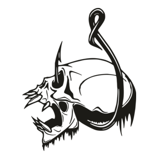 Hooked Skull Logo PNG Vector