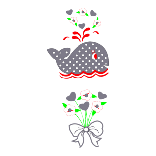 WHALE AND FLOWERS Logo PNG Vector