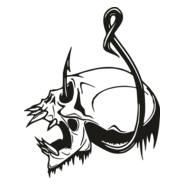 Hooked Skull Logo PNG Vector