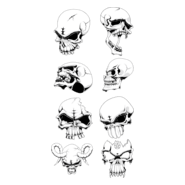 Skull Set Logo PNG Vector