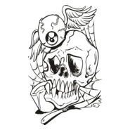 Spooky Skull Logo PNG Vector