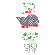 WHALE AND FLOWERS Logo PNG Vector