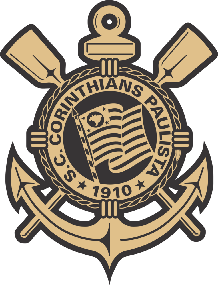 Corinthians Preto e Dourado Logo PNG Vector