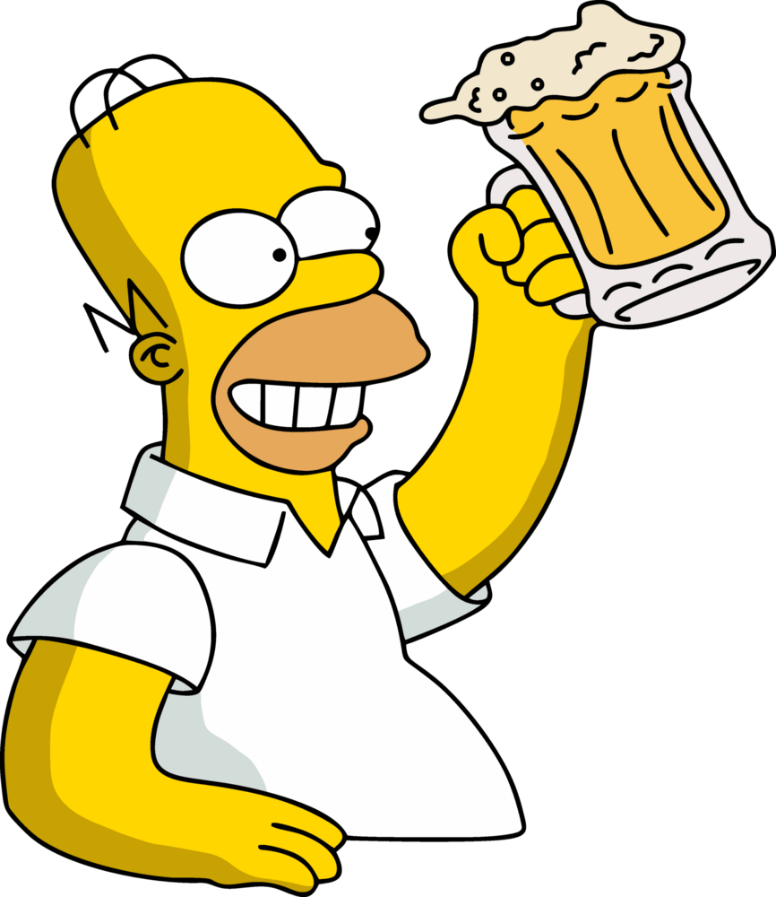 Homer Simpson Holding beer Duff Logo PNG Vector