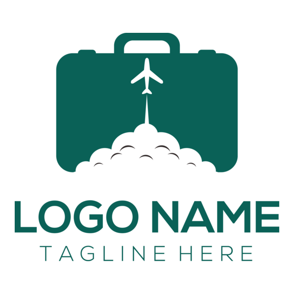 Travel bag and plane Logo PNG Vector