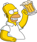 Homer Simpson Holding beer Duff Logo PNG Vector