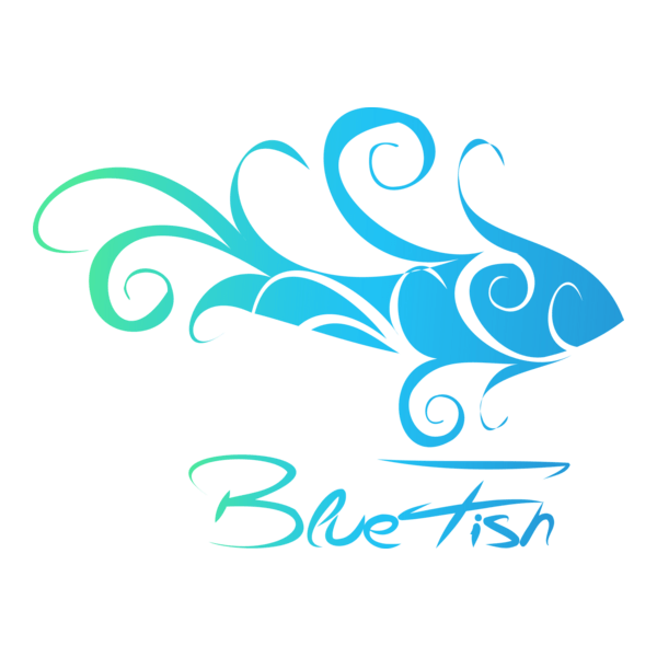 Blue Fish Logo PNG Vector