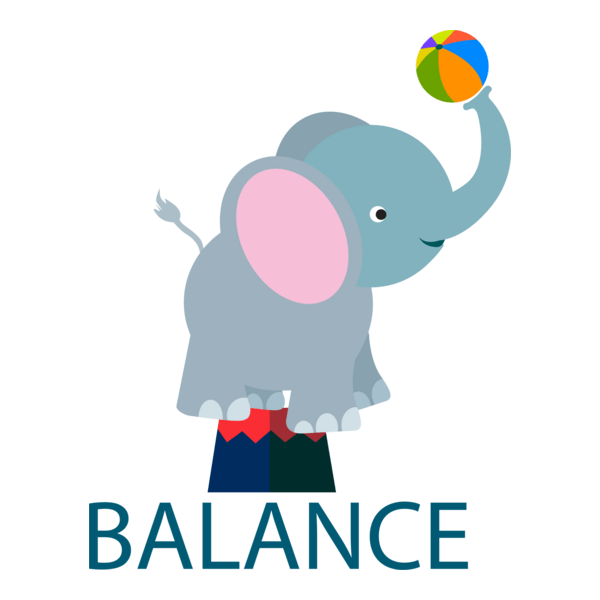 Circus Elephant Balance Logo PNG Vector