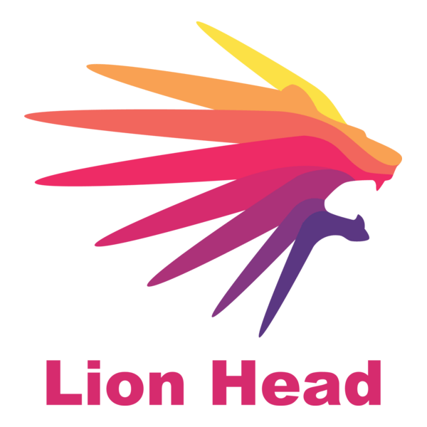 Colorful Lion Head Logo PNG Vector
