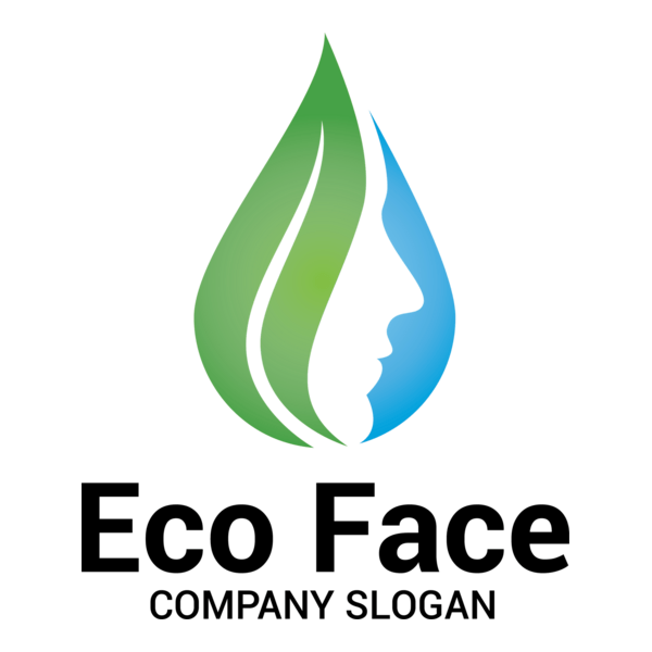 Eco Face Logo PNG Vector
