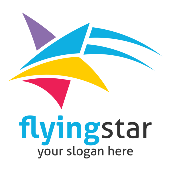 Flying Star Logo PNG Vector