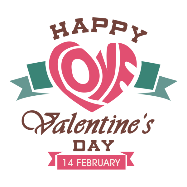 Happy Valentine's Day Logo PNG Vector