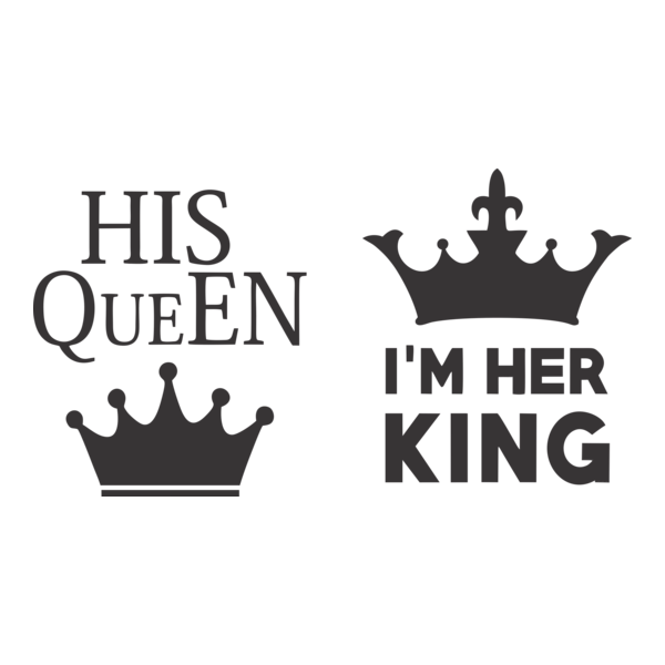 His Queen & Im her king Logo PNG Vector