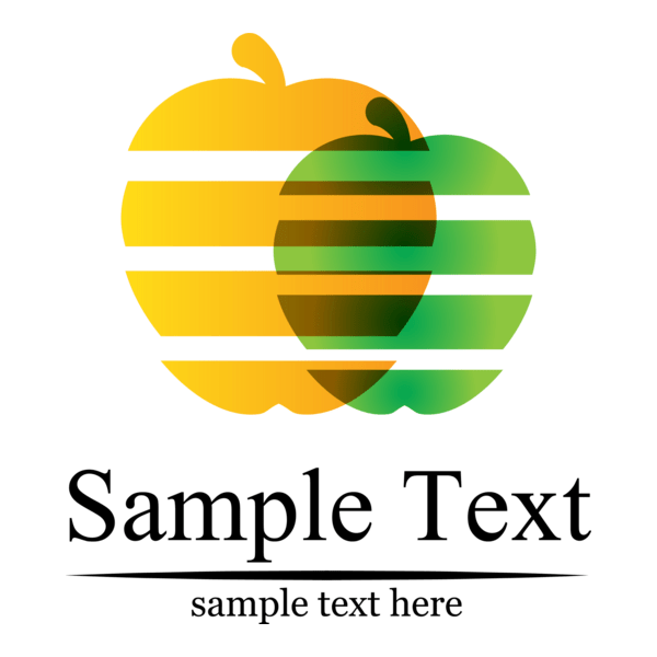 Orange & Green Apple Logo PNG Vector