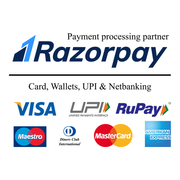 Razorpay with all cards & UPI Logo PNG Vector