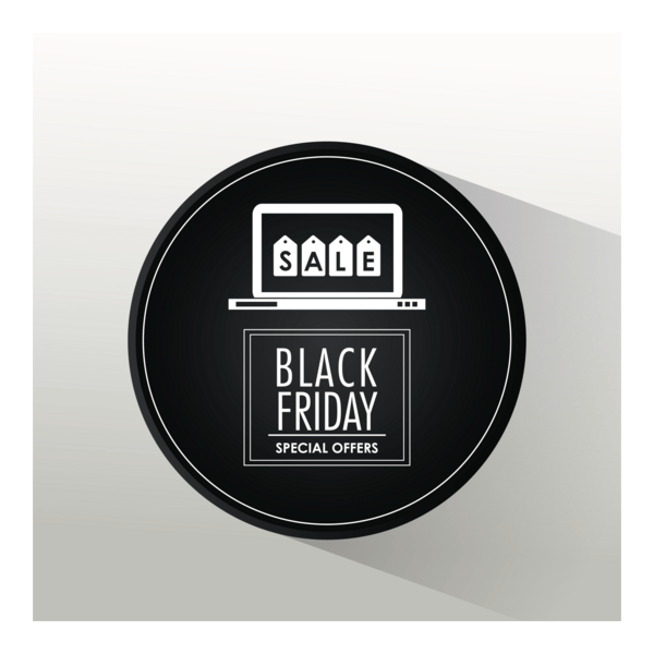 Round Special Offers Black Friday Logo PNG Vector