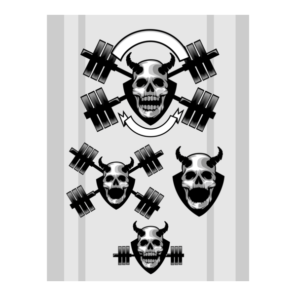Skull Gym Logo PNG Vector