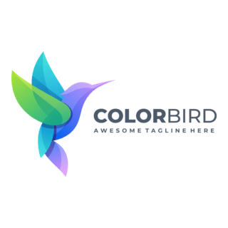 Bird colorful gradient color Logo PNG Vector