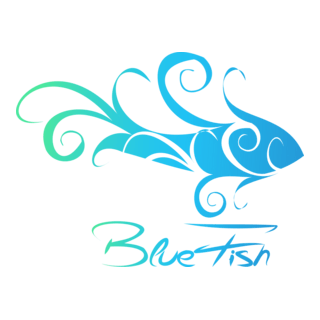 Blue Fish Logo PNG Vector