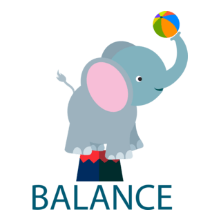 Circus Elephant Balance Logo PNG Vector