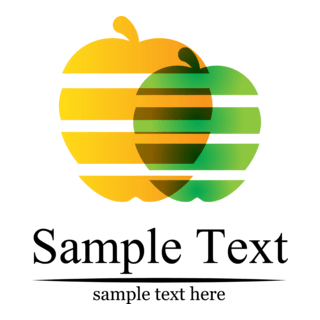 Orange & Green Apple Logo PNG Vector