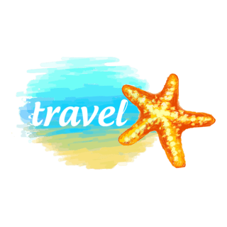 Travel Sea Star Logo PNG Vector
