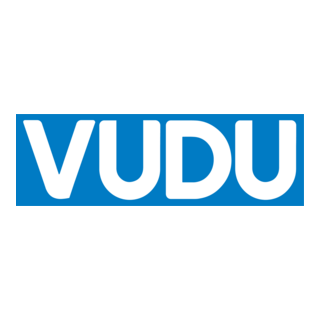 Vudu - White on blue background Logo PNG Vector