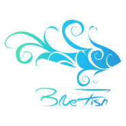 Blue Fish Logo PNG Vector