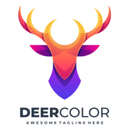 Deer abstract colorful with grid Logo PNG Vector
