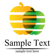 Orange & Green Apple Logo PNG Vector