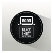 Round Special Offers Black Friday Logo PNG Vector
