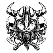 Viking and skull Logo PNG Vector