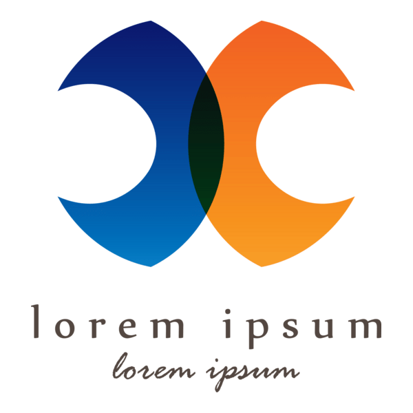 Blue and Orange Abstract Shape Logo PNG Vector