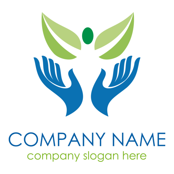 Blue Hands Logo PNG Vector