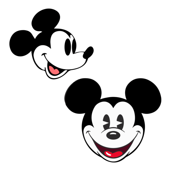 Classic Mickey Heads Logo PNG Vector