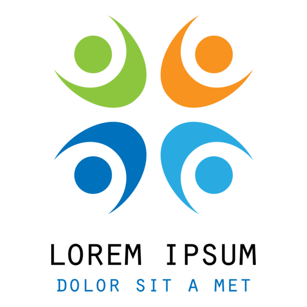 Colorful Happy People Logo PNG Vector