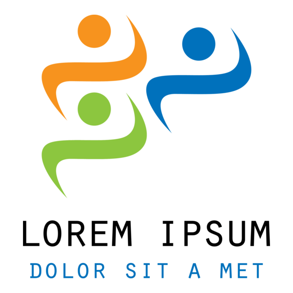 Colorful Happy People Silhouette Logo PNG Vector