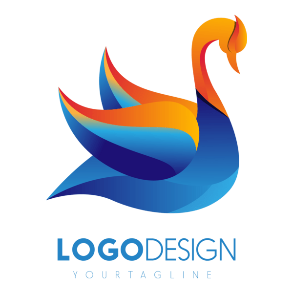 Colorful Swan Logo PNG Vector