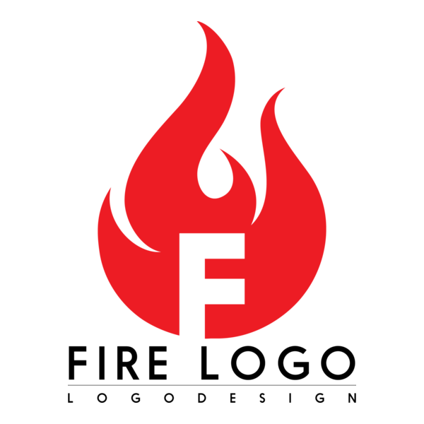 F Letter Flame Logo PNG Vector