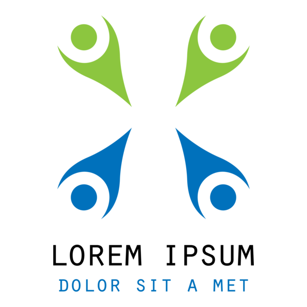 Happy Colorful People Silhouette Logo PNG Vector