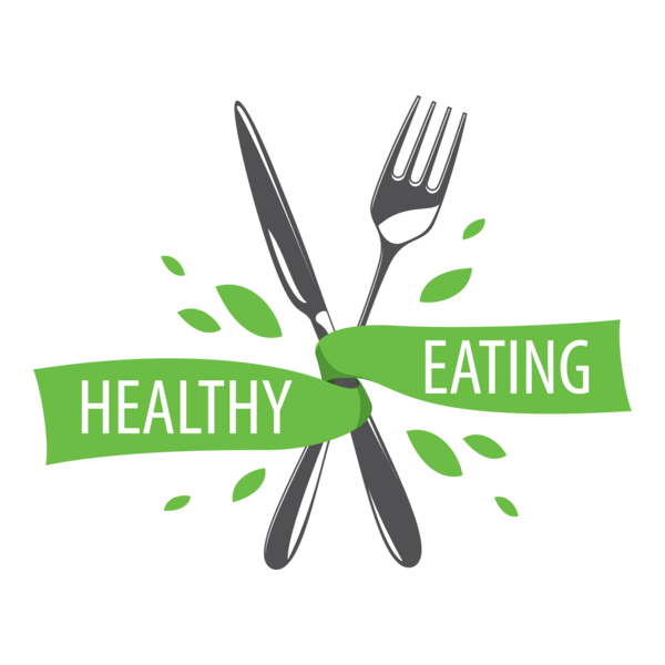Healthy Eating Fork and Knife Logo PNG Vector
