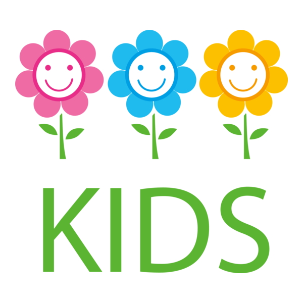 Kids in the Flowers Logo PNG Vector