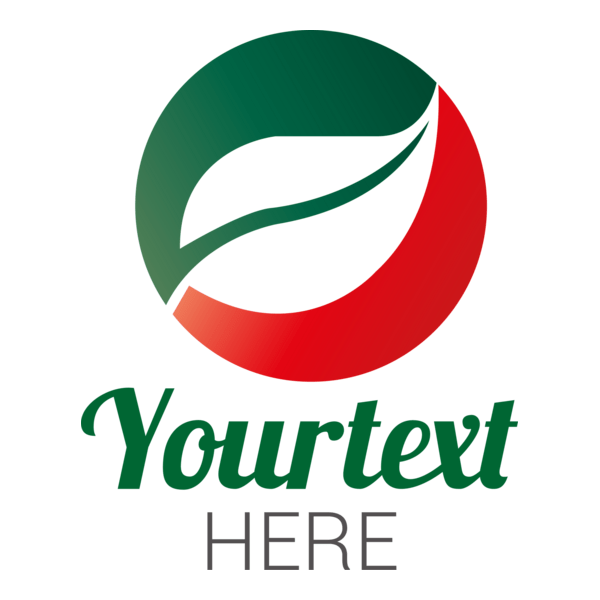 Leaf in the Circle Logo PNG Vector