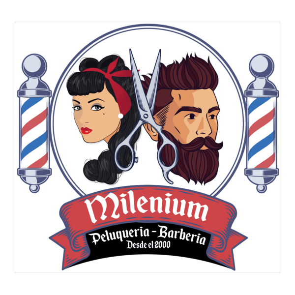 Milenium Barber Shop Logo PNG Vector