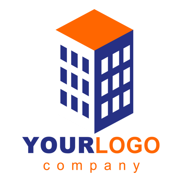 Orange Building Logo PNG Vector