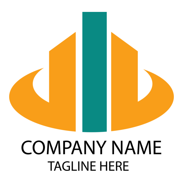 Orange Building Logo PNG Vector