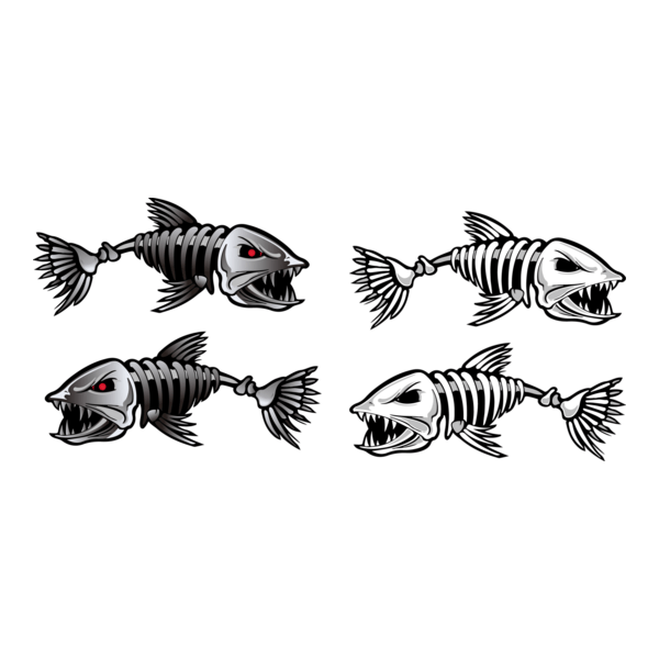 Skeleton Fish Logo PNG Vector