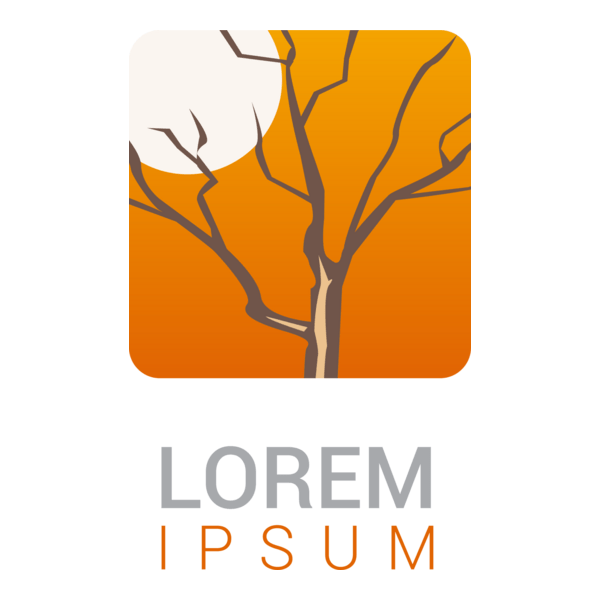 Sunset Tree Logo PNG Vector